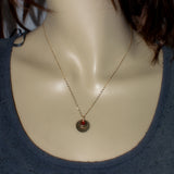 solid 375 gold Amber pendant necklace