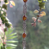 orange gemstone Celtic silver bracelet