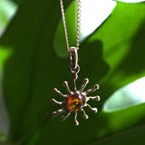 yellow gold and Amber sun necklace