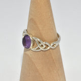 solid silver Amethyst Celtic ring