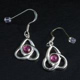 Amethyst and silver Celtic knot earrings