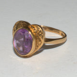 yellow gold and Amethyst heart ring