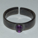 handcrafted silver and Amethyst ring