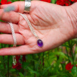 925 crown gallery set Amethyst supplied with round spiga chain