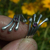 silver and Amethyst open ring
