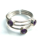 solid 925 silver and Amethyst ring