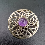 Amethyst Celtic knotwork brooch