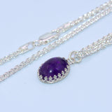 solid sterling silver Amethyst pendant necklace