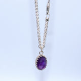 crown gallery set Amethyst solid 925 silver pendant necklace
