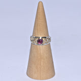 solid silver Amethyst openwork ring