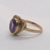 9ct solid gold Amethyst heart ring