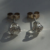 April birthstone White Topaz silver stud earrings