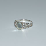 Aquamarine March birthstone silver ring