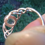 Aquamarine silver Celtic ring, back view