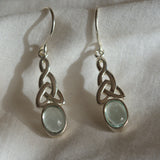 Celtic Aquamarine 925 dangle earrings