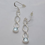 925 sterling silver Aquamarine drop earrings