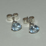 silver and Aquamarine stud earrings