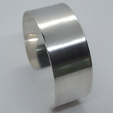 Solid silver open bangle, wide cuff bangle