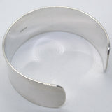 Solid silver open bangle, wide cuff bangle