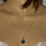 Labradorite silver nature pendant necklace shown on model