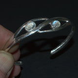 solid silver Moonstone open bangle