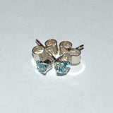 Blue Topaz and silver stud earrings