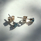 silver and Blue Topaz silver stud earrings