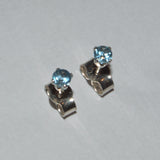 silver and Blue Topaz stud earrings