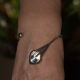 vintage solid silver Calla Lily open bangle