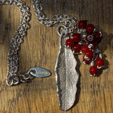 hallmarked silver Carnelian woodland pendant necklace