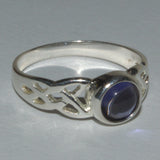 solid silver and Iolite Celtic ring