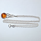 sterling silver Amber Celtic necklace