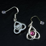 solid silver Amethyst Celtic drop earrings