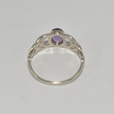 Amethyst silver Celtic ring, back view