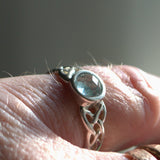 Scorpio birthday, Aquamarine Celtic ring