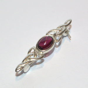 Celtic Garnet and silver brooch