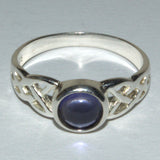 Iolite and 925 silver Celtic ring