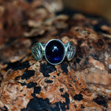 Celtic solid sterling silver Iolite ring
