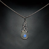 Celtic Moonstone solid silver pendant necklace