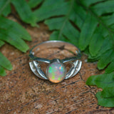 Ethiopian Opal solid 925 silver Celtic ring