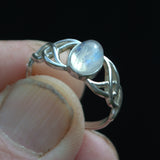 Celtic silver and Moonstone ring