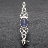 Tanzanite Celtic style silver brooch