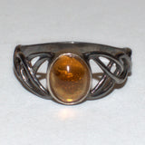 Celtic silver and Citrine ring