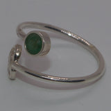 Celtic silver and Emerald adjustable ring