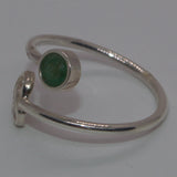 Celtic Emerald solid 925 silver ring