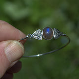 Celtic solid silver Labradorite bracelet