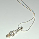 Opal 925 silver Celtic pendant necklace