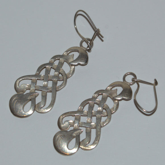 vintage Celtic 925 bird drop earrings