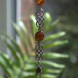 Amber and silver Celtic bracelet