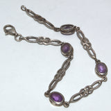 Purple gemstone and silver vintage bracelet